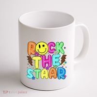 Funny Rock The Test Testing Day Teacher Student Motivational Coffee Mug thumb 1
