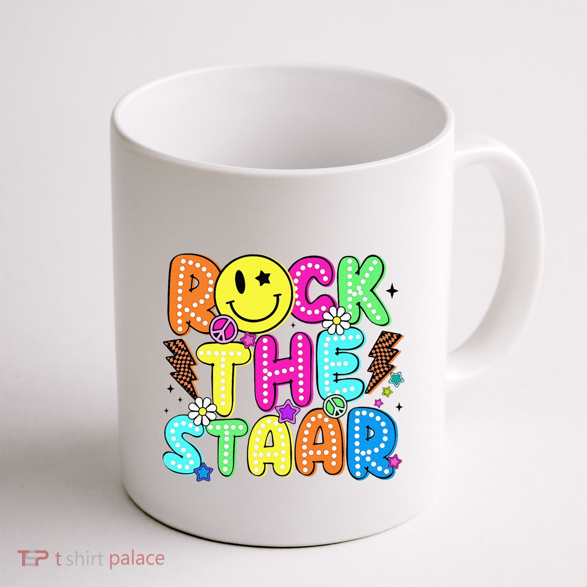 Funny Rock The Test Testing Day Teacher Student Motivational Coffee Mug