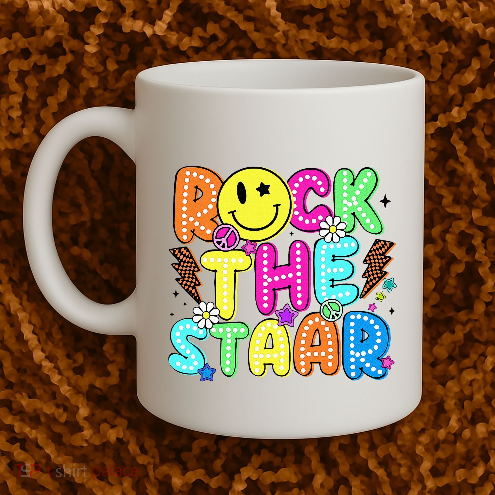 Funny Rock The Test Testing Day Teacher Student Motivational Coffee Mug