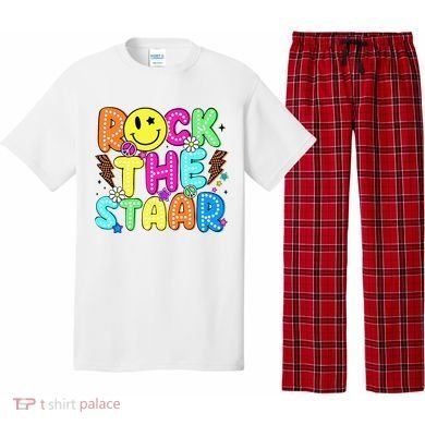 Funny Rock The Test Testing Day Teacher Student Motivational Pajama Set