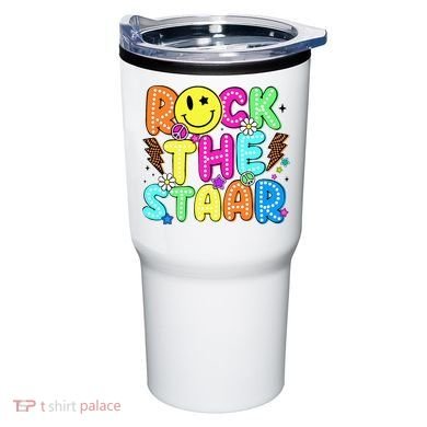 Funny Rock The Test Testing Day Teacher Student Motivational Tumbler