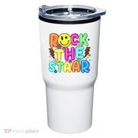 Funny Rock The Test Testing Day Teacher Student Motivational Tumbler thumb 0