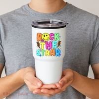 Funny Rock The Test Testing Day Teacher Student Motivational Tumbler thumb 2