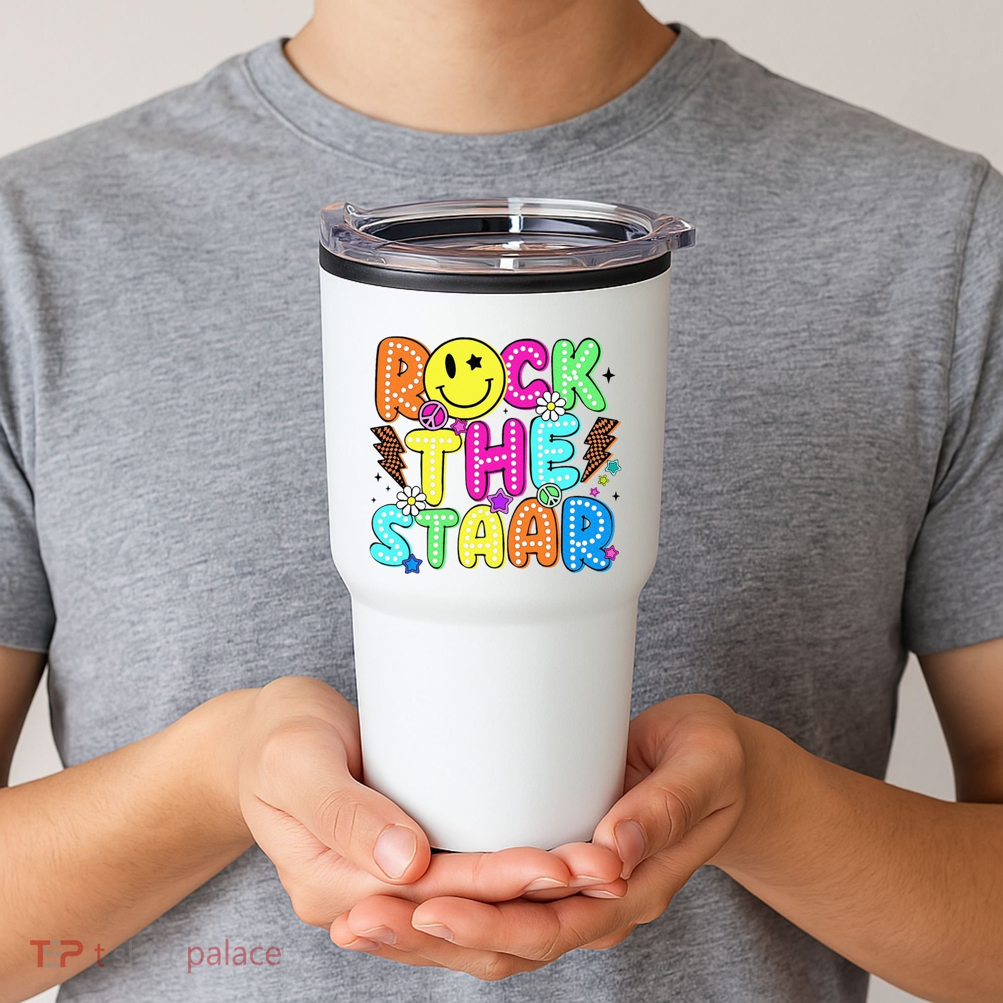 Funny Rock The Test Testing Day Teacher Student Motivational Tumbler