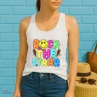 Funny Rock The Test Testing Day Teacher Student Motivational Women's Tank Top thumb 2