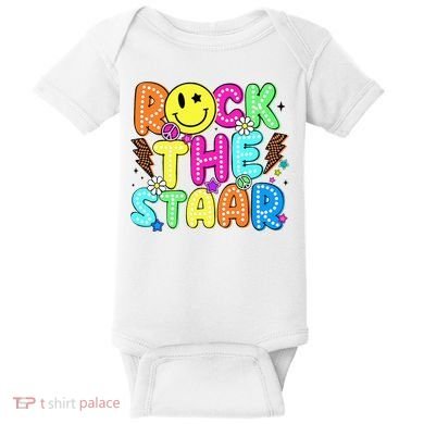 Funny Rock The Test Testing Day Teacher Student Motivational Baby Bodysuit