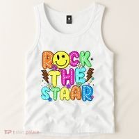 Funny Rock The Test Testing Day Teacher Student Motivational Tank Top thumb 2