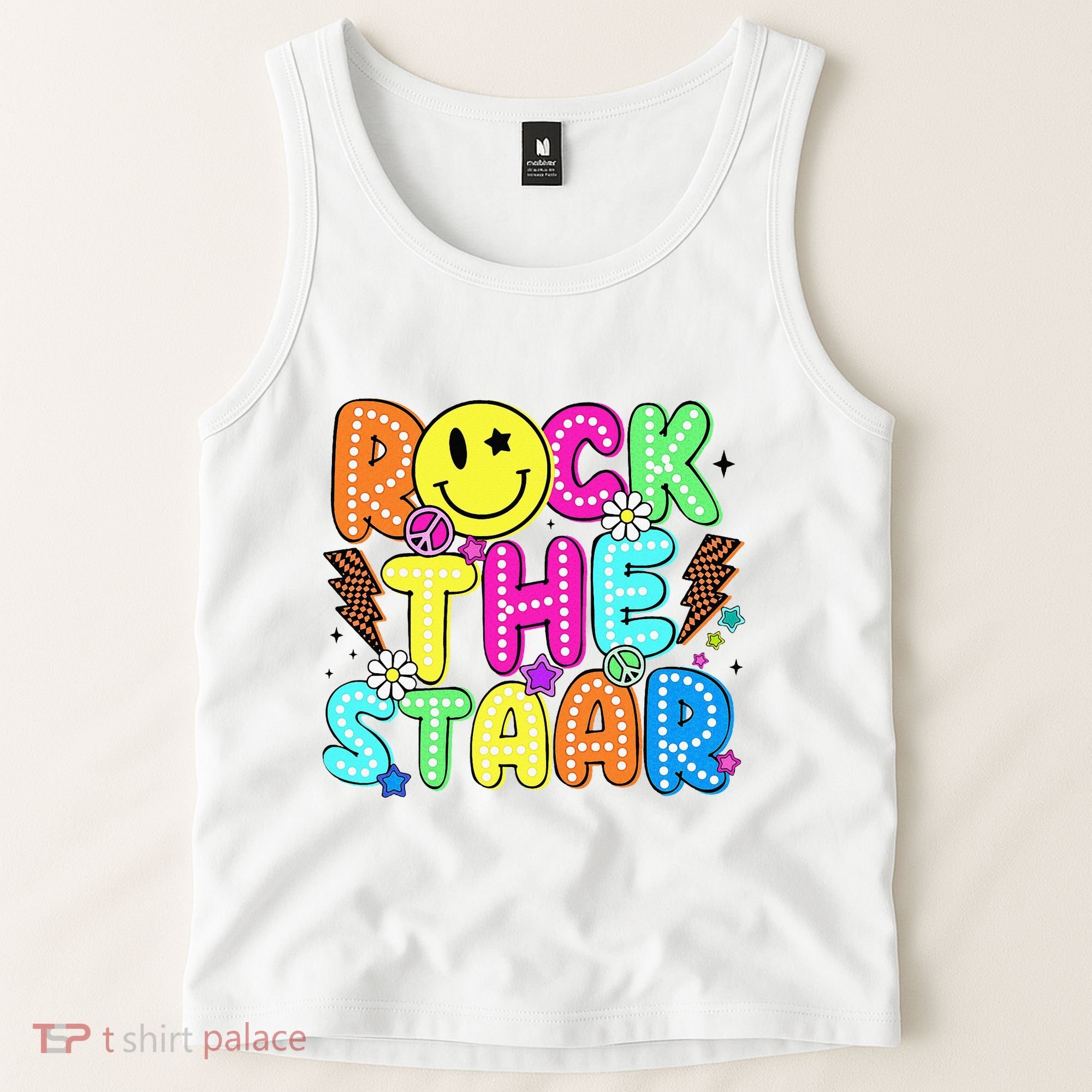 Funny Rock The Test Testing Day Teacher Student Motivational Tank Top