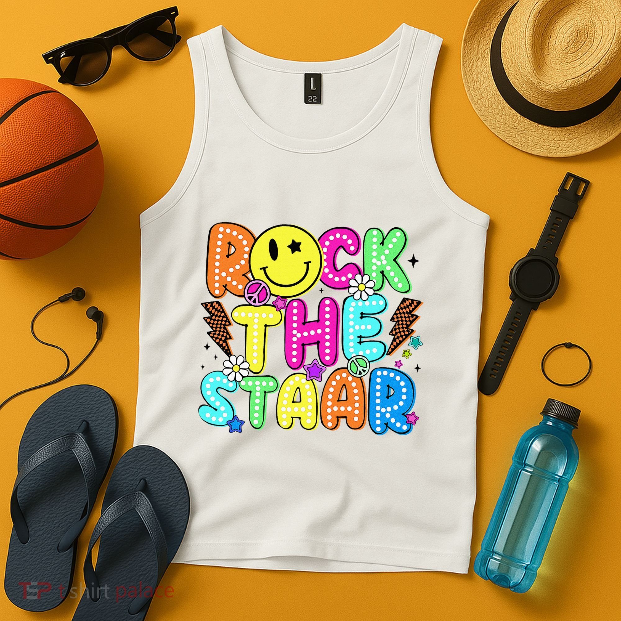 Funny Rock The Test Testing Day Teacher Student Motivational Tank Top