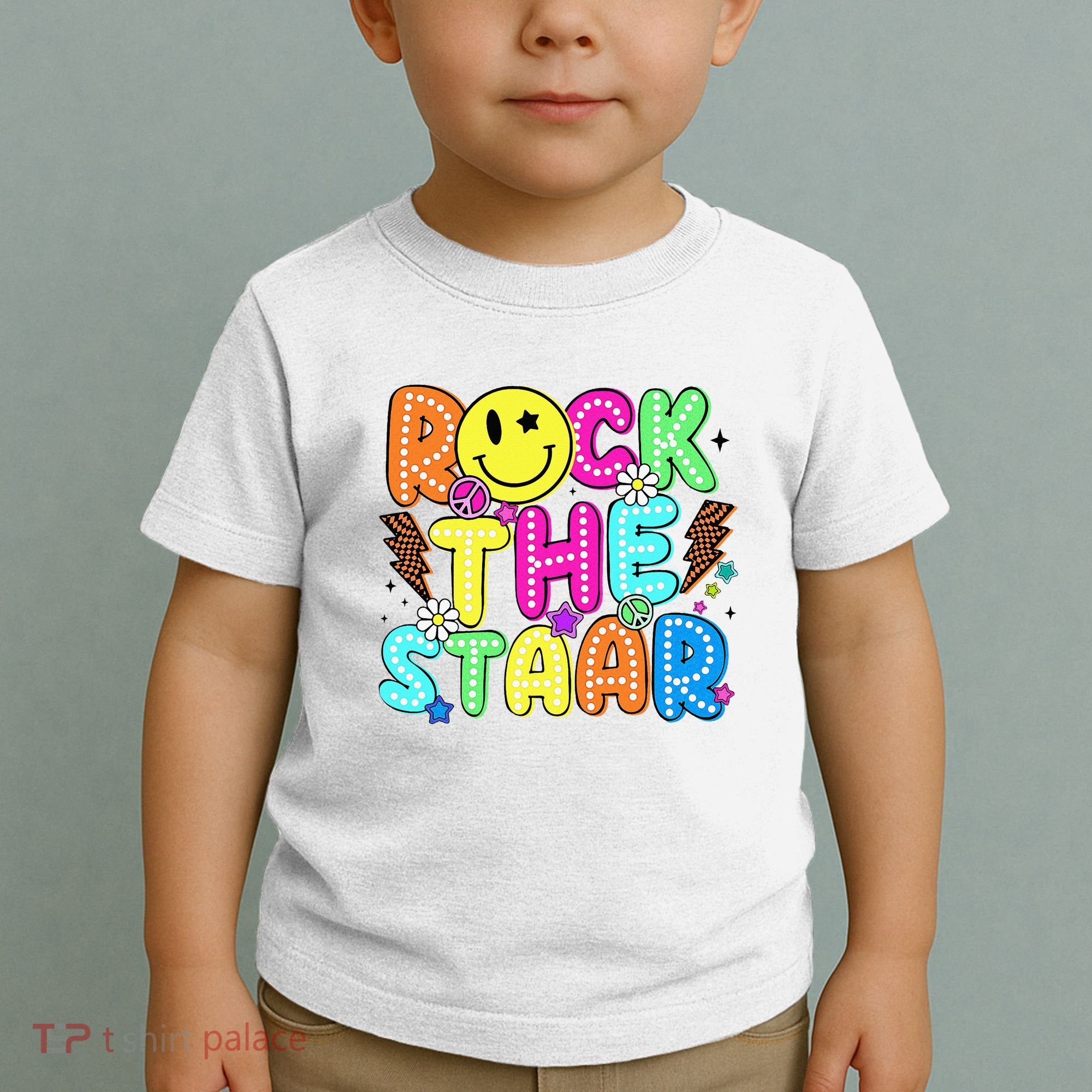 Funny Rock The Test Testing Day Teacher Student Motivational Toddler T-Shirt