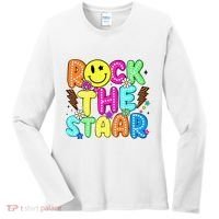 Funny Rock The Test Testing Day Teacher Student Motivational Women's Long Sleeve Shirt thumb 0
