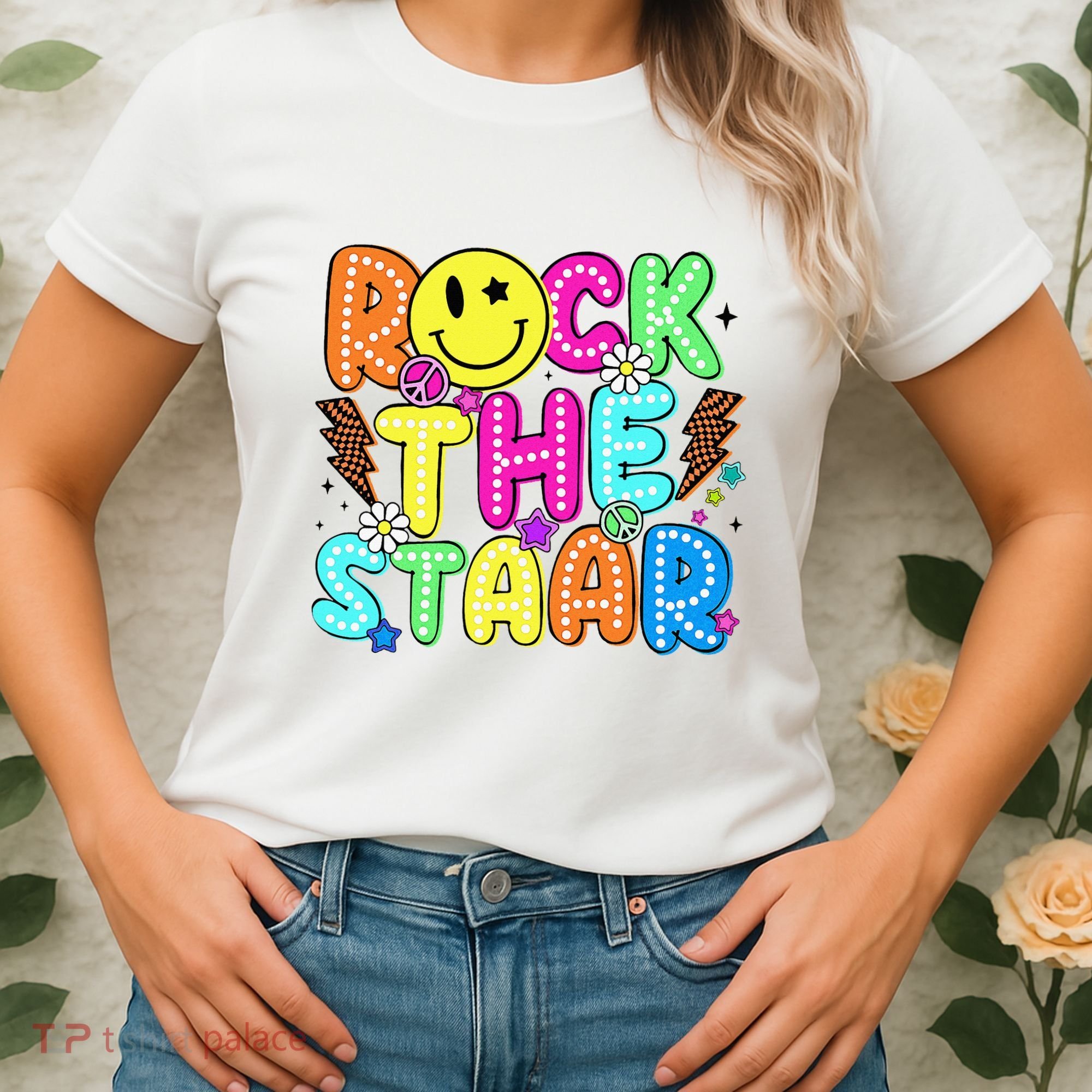 Funny Rock The Test Testing Day Teacher Student Motivational Women's T-Shirt
