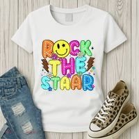 Funny Rock The Test Testing Day Teacher Student Motivational Women's T-Shirt thumb 3