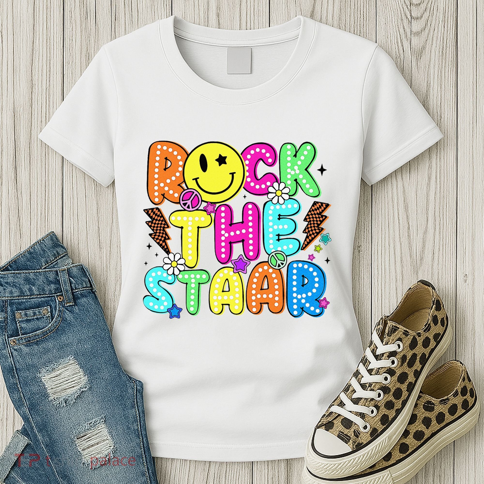 Funny Rock The Test Testing Day Teacher Student Motivational Women's T-Shirt