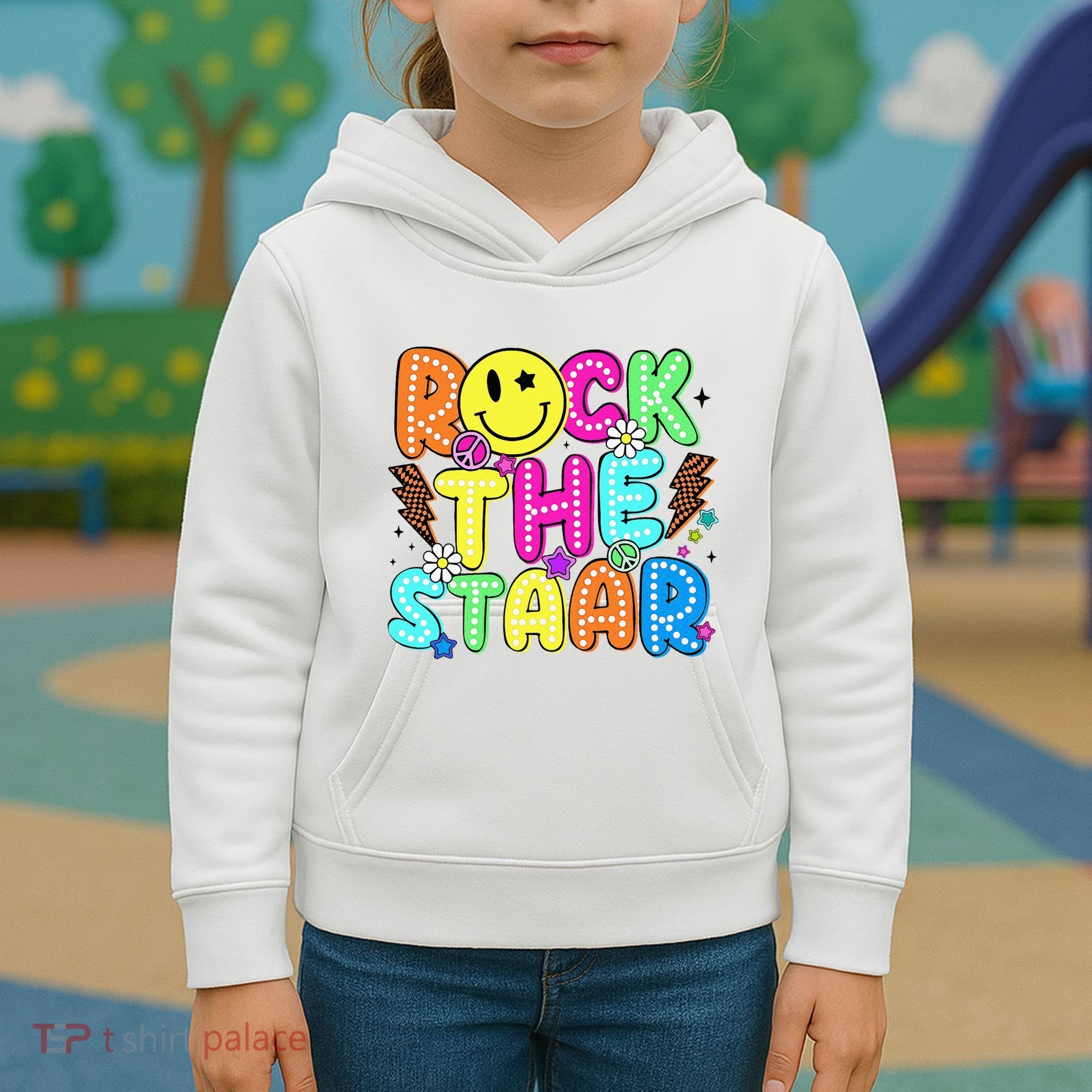Funny Rock The Test Testing Day Teacher Student Motivational Kids Hoodie