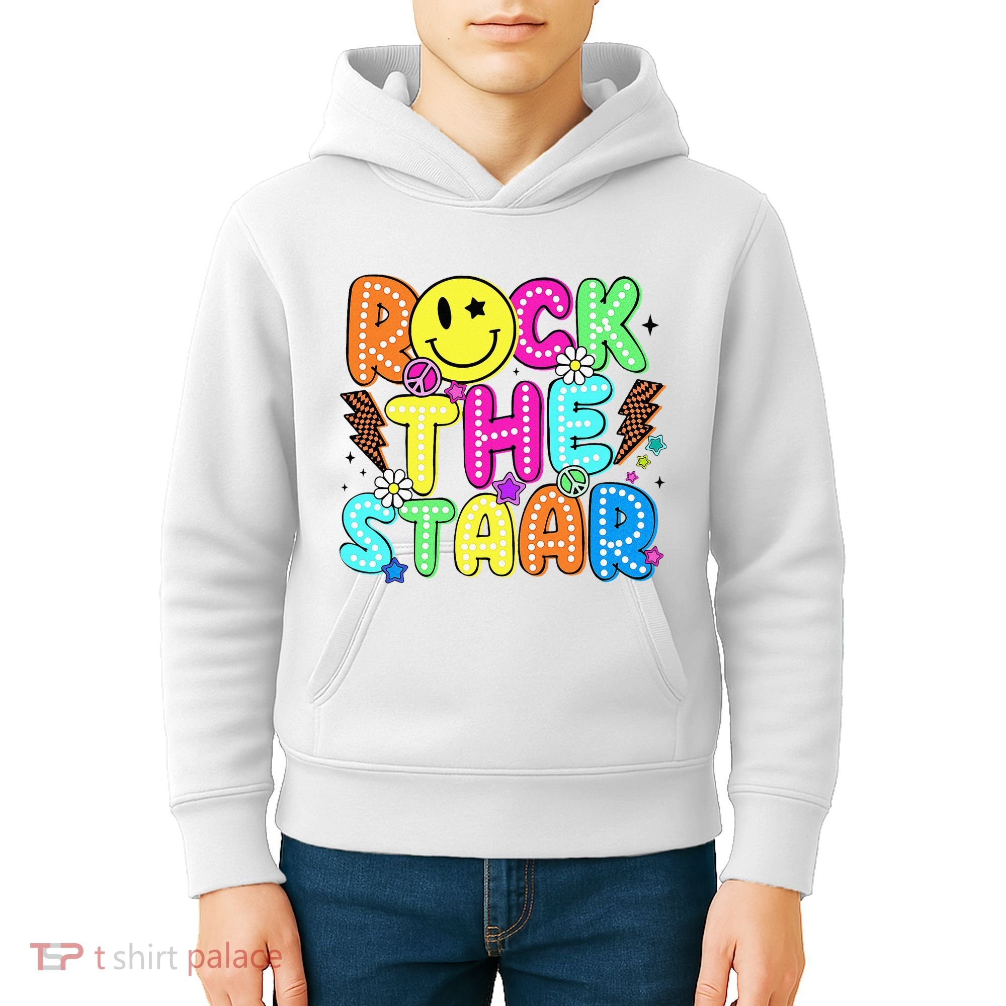 Funny Rock The Test Testing Day Teacher Student Motivational Kids Hoodie