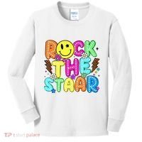 Funny Rock The Test Testing Day Teacher Student Motivational Kids Long Sleeve Shirt thumb 0
