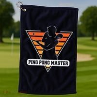 Funny Retro Tabletennis Ping Pong Quote Ping Pong Master Premium Golf Towel thumb 1