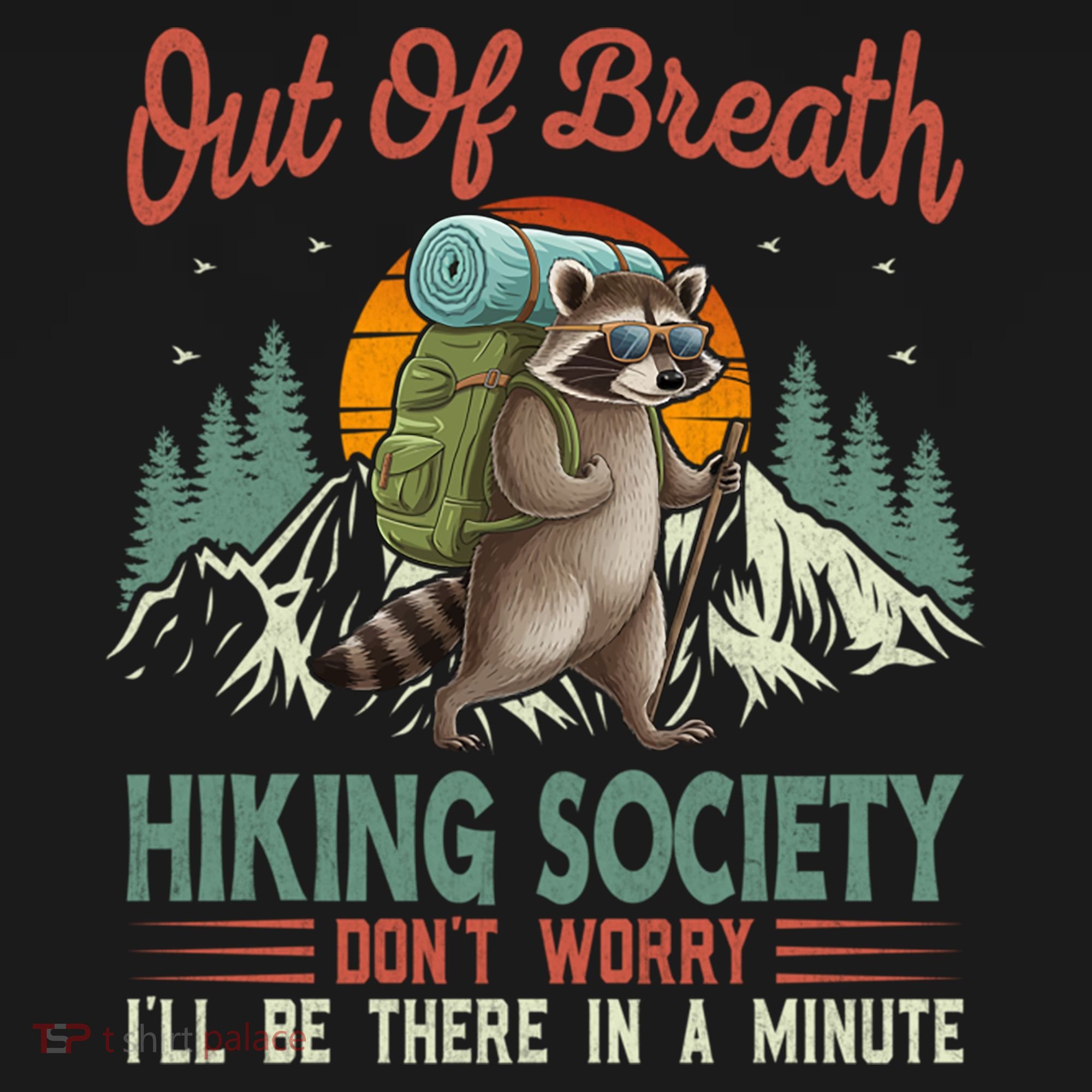 Funny Raccoon Tired Hiker  Pajama Set