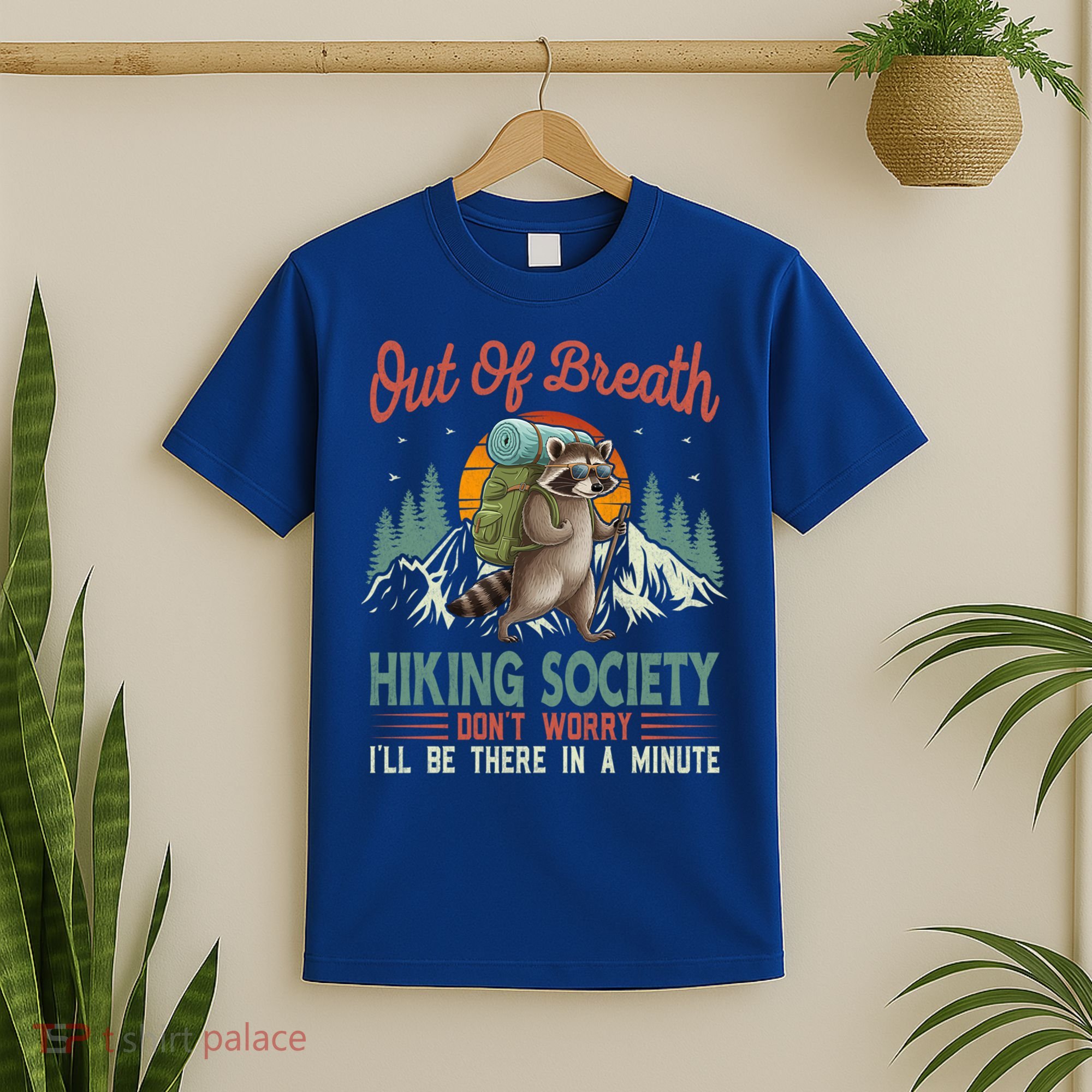 Funny Raccoon Tired Hiker  T-Shirt