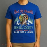 Funny Raccoon Tired Hiker  T-Shirt thumb 3