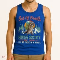 Funny Raccoon Tired Hiker  Tank Top thumb 3