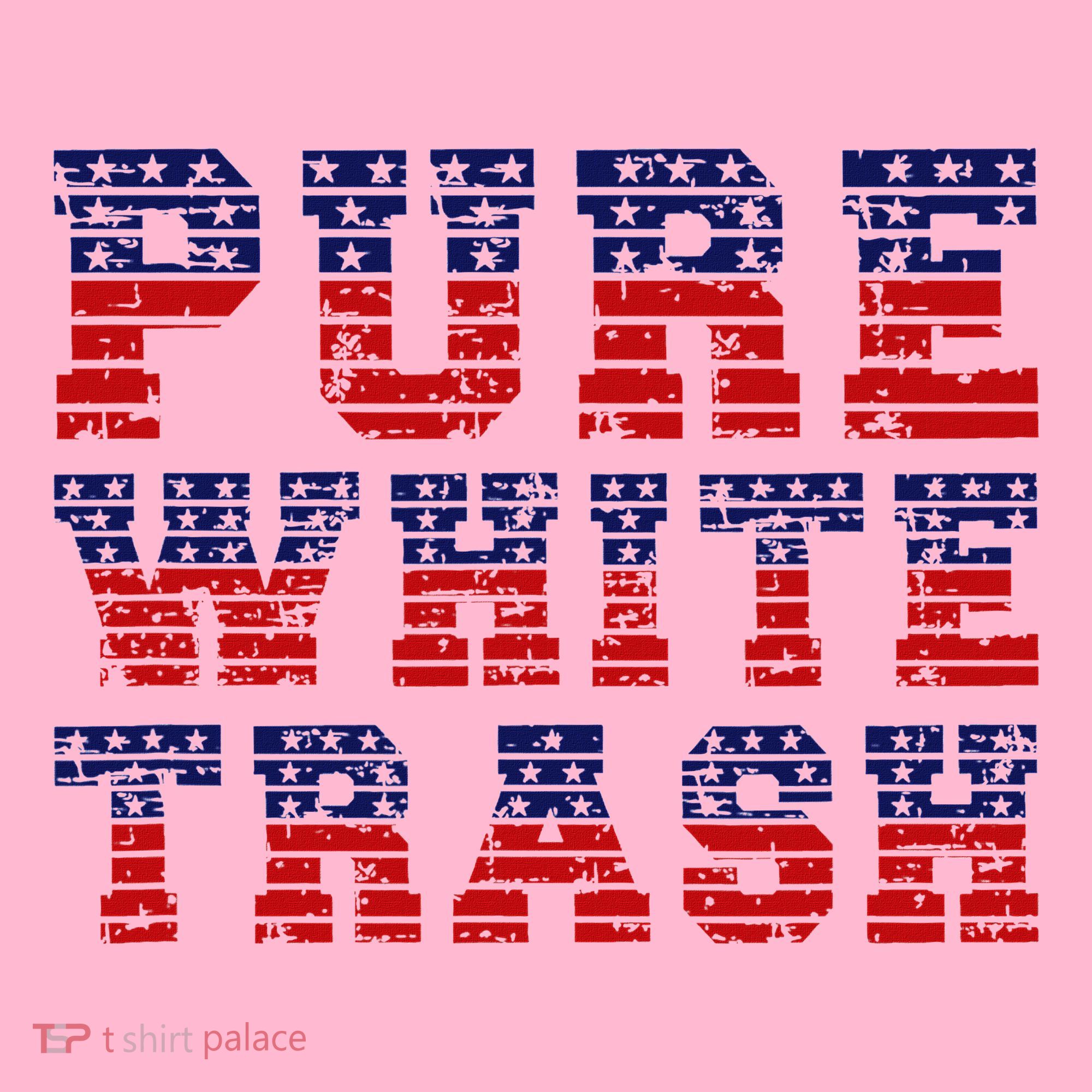 Funny Redneck Usa American Flag Pure White Trash Coaster
