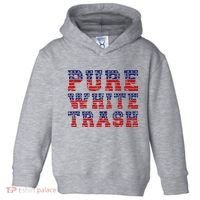 Funny Redneck Usa American Flag Pure White Trash Toddler Hoodie thumb 0