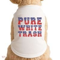 Funny Redneck Usa American Flag Pure White Trash Doggie Tank thumb 0