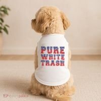 Funny Redneck Usa American Flag Pure White Trash Doggie Tank thumb 2