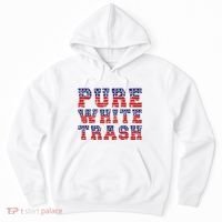 Funny Redneck Usa American Flag Pure White Trash Hoodie thumb 0