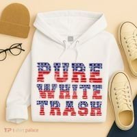 Funny Redneck Usa American Flag Pure White Trash Hoodie thumb 4