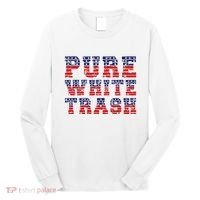 Funny Redneck Usa American Flag Pure White Trash Long Sleeve Shirt thumb 0