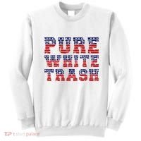 Funny Redneck Usa American Flag Pure White Trash Sweatshirt thumb 0