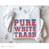 Funny Redneck Usa American Flag Pure White Trash Sweatshirt thumb 2