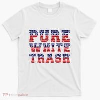 Funny Redneck Usa American Flag Pure White Trash T-Shirt thumb 0