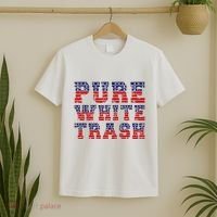 Funny Redneck Usa American Flag Pure White Trash T-Shirt thumb 2