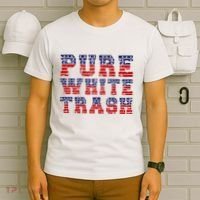 Funny Redneck Usa American Flag Pure White Trash T-Shirt thumb 6