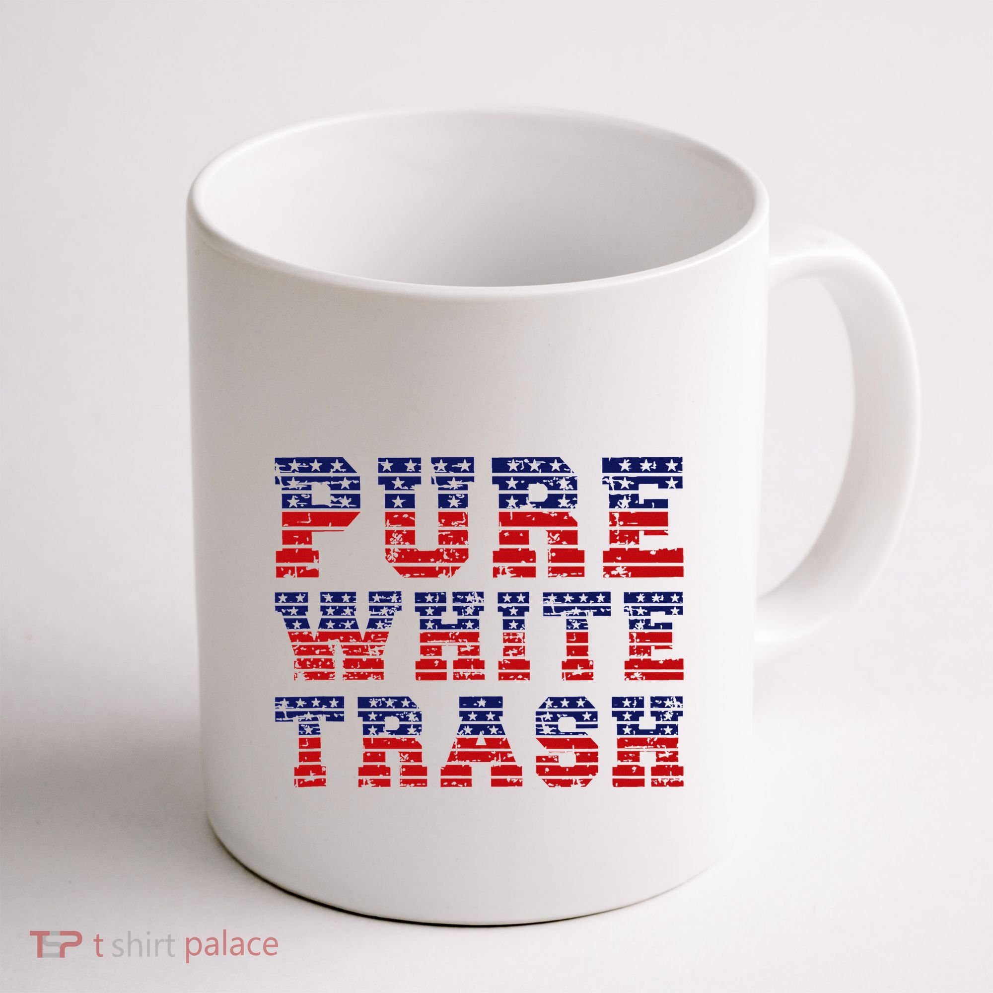 Funny Redneck Usa American Flag Pure White Trash Coffee Mug