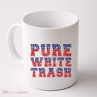 Funny Redneck Usa American Flag Pure White Trash Coffee Mug thumb 0