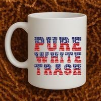 Funny Redneck Usa American Flag Pure White Trash Coffee Mug thumb 2