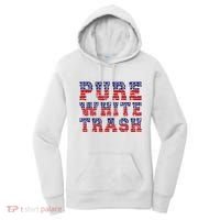Funny Redneck Usa American Flag Pure White Trash Women's Hoodie thumb 0