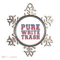 Funny Redneck Usa American Flag Pure White Trash Ornament thumb 0
