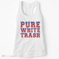 Funny Redneck Usa American Flag Pure White Trash Women's Tank Top thumb 0