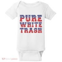 Funny Redneck Usa American Flag Pure White Trash Baby Bodysuit thumb 0