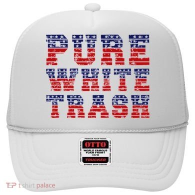 Funny Redneck Usa American Flag Pure White Trash Hat