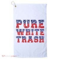 Funny Redneck Usa American Flag Pure White Trash Golf Towel thumb 0