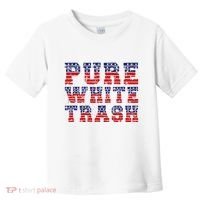 Funny Redneck Usa American Flag Pure White Trash Toddler T-Shirt thumb 0