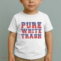 Funny Redneck Usa American Flag Pure White Trash Toddler T-Shirt thumb 2