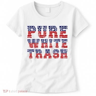 Funny Redneck Usa American Flag Pure White Trash Women's T-Shirt